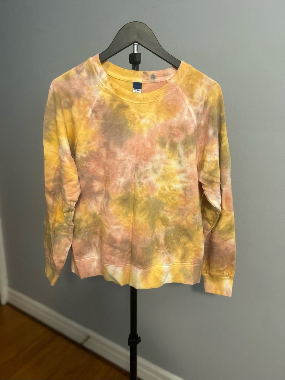 Old Navy Yellow and Pink Tie-Dye Sweatshirt